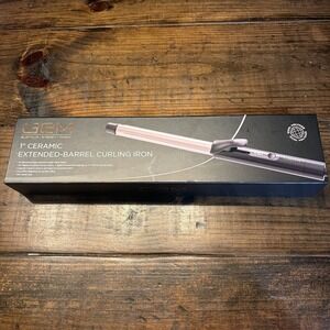 GEM 1" Ceramic Extended Barrel Curling Iron Dual Voltage 450°F LED Display New